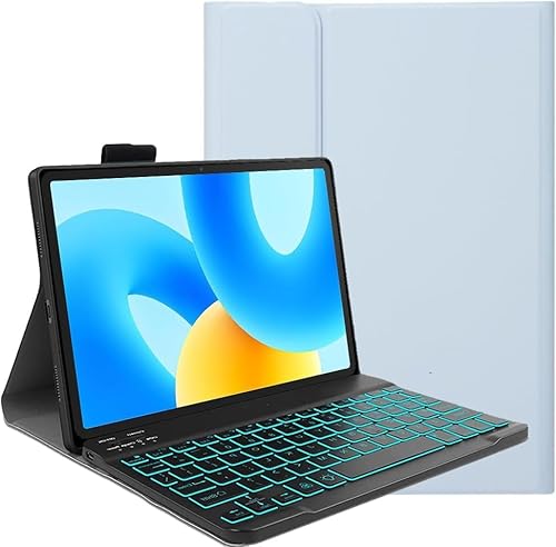 YHFZR Tastatur Hülle für Infinix Xpad Tablet 11 Zoll, [QWERTY Layout] Ultraslim Hülle mit 7 Farben Beleuchtung Kabellose Tastatur mit Schützhülle für Infinix Xpad Tablet 11 Zoll, Blau von YHFZR