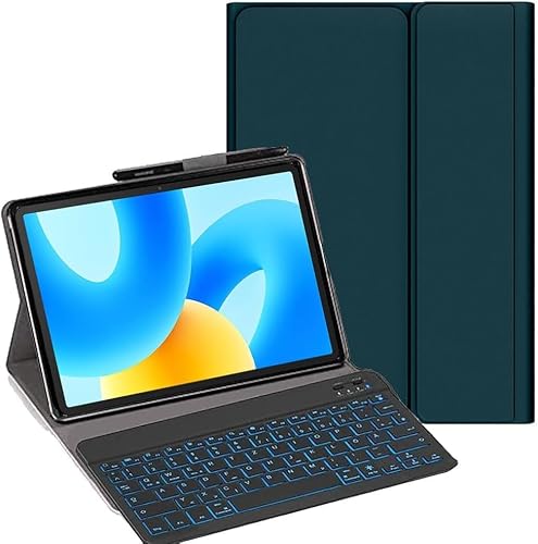 YHFZR Tastatur Hülle für Oppo Pad SE Tablet 11 Zoll, [QWERTY Layout] Ultraslim Hülle mit 7 Farben Beleuchtung Kabellose Tastatur mit Schützhülle für Oppo Pad SE Tablet 11 Zoll, Grün von YHFZR
