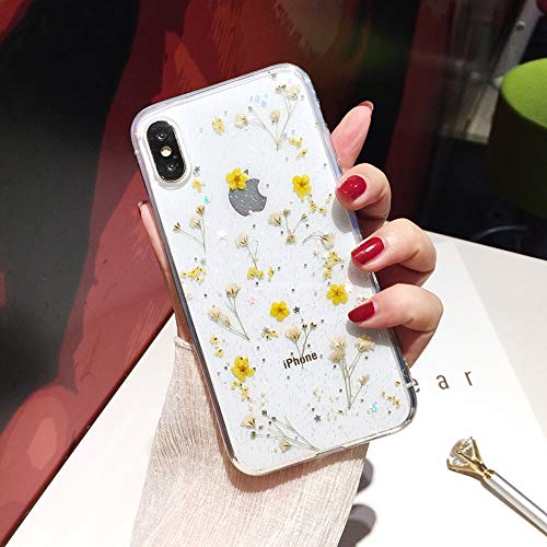 YHWW Displayschutzfolie, echte Blumen, getrocknete Blumen, transparent, weiches TPU-Cover für iPhone X 6 6S 7 8 Plus Handyhülle für iPhone XR XS Max Cover, gelb, For iphone 8 YHWW Displayschutzfolie, echte Blumen, getrocknete Blumen, transparent, weiches TPU-Cover für iPhone X 6 6S 7 8 Plus Handyhülle für iPhone XR XS Max Cover, gelb, For iphone 8 von YHWW