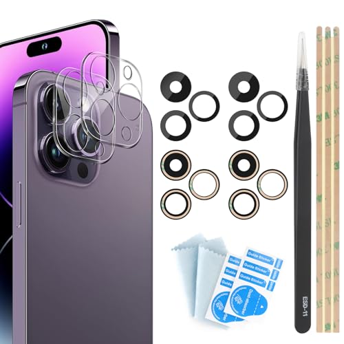 YHX-OU 2 Stück Kamera Linse Glas Ersatz für iPhone 14 Pro /14 Pro Max Kameraglas hinten + 2 Stück für 14 Pro /14 Pro Max Kamera Schutzfolie Linse Kameraschutz YHX-OU 2 Stück Kamera Linse Glas Ersatz für iPhone 14 Pro /14 Pro Max Kameraglas hinten + 2 Stück für 14 Pro /14 Pro Max Kamera Schutzfolie Linse Kameraschutz von YHX-OU