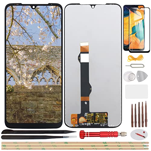 YHX-OU 6,3 Zoll für Motorola Moto G8 Plus XT2019 XT2019-1 XT2019-2 Reparatur und Ersatz LCD Display Touch Screen Digitizer + Werkzeug + 1 Stück gehärtetes Glas (schwarz) von YHX-OU