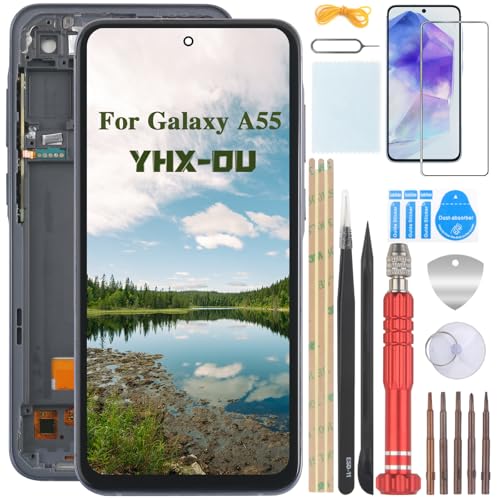 YHX-OU 6,6 Zoll Blau + Rahmen INCELL Bildschirm für Samsung Galaxy A55 5G A556 LCD Display für Samsung A55 5G Touchscreen Digitizer Ersatzbaugruppe mit Werkzeug im Lieferumfang enthalten YHX-OU 6,6 Zoll Blau + Rahmen INCELL Bildschirm für Samsung Galaxy A55 5G A556 LCD Display für Samsung A55 5G Touchscreen Digitizer Ersatzbaugruppe mit Werkzeug im Lieferumfang enthalten von YHX-OU
