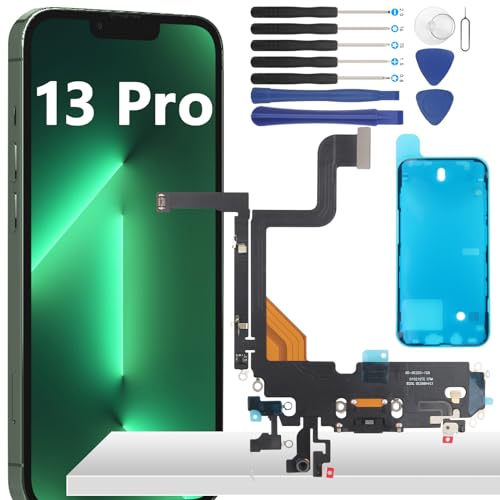 YHX-OU 6.1'' Ladebuchse Für iPhone 13 Pro 2021 Dock Connector Port Charger LadePort Mikrofon Audio Jack Flex Kabel + Waterproof Adhesive+Installationswerkzeug von YHX-OU