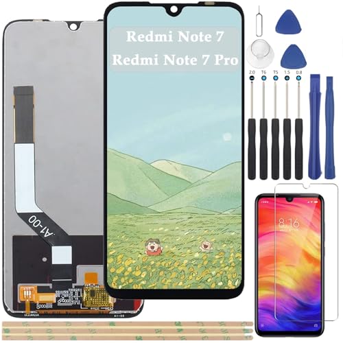 YHX-OU 6.3" Schwarz Display für XiaoMi Redmi Note 7 Redmi Note 7 Pro LCD Display Touchscreen Ersatz Bildschirm Glas Assembly mit Werkzeug+ 1 Stück Schutzfolie von YHX-OU