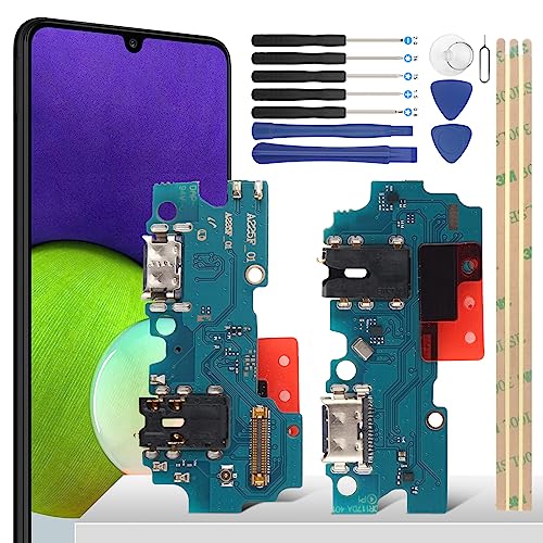 YHX-OU 6.4'' Ladebuchse Für Samsung Galaxy A22 4G SM-A225F SM-A225F/DS SM-A225M SM-A225M/DS Dock Connector Port Charger LadePort Mikrofon Audio Jack Flex Kabel + Installationswerkzeug von YHX-OU