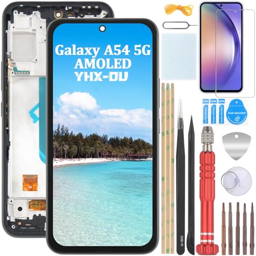 YHX-OU 6.4" Schwarz+Rahmen AMOLED Display Für Samsung Galaxy A54 5G SM-A546B SM-A546E LCD Display Touchscreen Ersatz Bildschirm LCD Glas Assembly Digitizer + 1 Stück Schutzfolie + Werkzeuge YHX-OU 6.4" Schwarz+Rahmen AMOLED Display Für Samsung Galaxy A54 5G SM-A546B SM-A546E LCD Display Touchscreen Ersatz Bildschirm LCD Glas Assembly Digitizer + 1 Stück Schutzfolie + Werkzeuge von YHX-OU