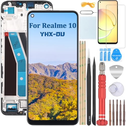 YHX-OU 6.4'' Schwarz+Rahmen TFT Display Für Realme 10 RMX3630 LCD Display Touchscreen Bildschirm Digitizer Assembly Glas mit Werkzeug+ 1 Stück Schutzfolie YHX-OU 6.4'' Schwarz+Rahmen TFT Display Für Realme 10 RMX3630 LCD Display Touchscreen Bildschirm Digitizer Assembly Glas mit Werkzeug+ 1 Stück Schutzfolie von YHX-OU
