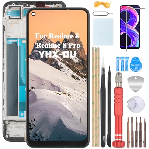 YHX-OU 6.4'' Schwarz + Rahmen Display Für Realme 8 PRO RMX3081 Realme 8 4G RMX3085 LCD Display Touchscreen Ersatz Bildschirm mit Werkzeug + 1 Stück Schutzfolie YHX-OU 6.4'' Schwarz + Rahmen Display Für Realme 8 PRO RMX3081 Realme 8 4G RMX3085 LCD Display Touchscreen Ersatz Bildschirm mit Werkzeug + 1 Stück Schutzfolie von YHX-OU
