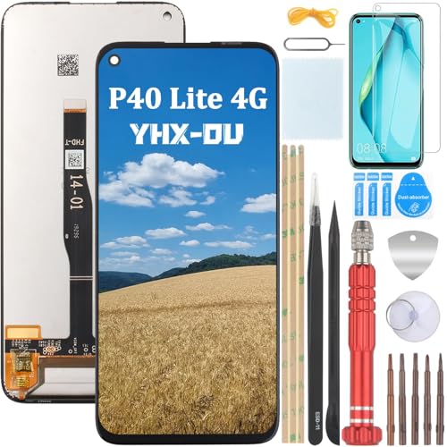 YHX-OU 6.4" Schwarz Display Für Huawei P40 Lite 4G ​LCD Display Touchscreen Ersatz Bildschirm Glas Assembly mit Werkzeug + 1 Stück Schutzfolie von YHX-OU