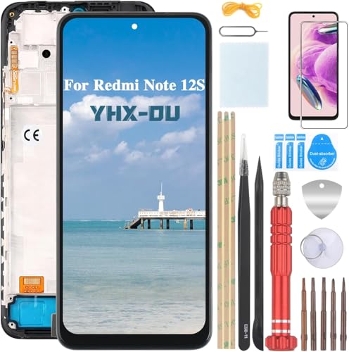 YHX-OU 6.43" Schwarz+Rahmen Display Für Xiaomi Redmi Note 12S 2303CRA44A, 23030RAC7Y, 2303ERA42L LCD Display Touchscreen Ersatz Bildschirm Glas Assembly mit Werkzeug + 1 Stück Schutzfolie YHX-OU 6.43" Schwarz+Rahmen Display Für Xiaomi Redmi Note 12S 2303CRA44A, 23030RAC7Y, 2303ERA42L LCD Display Touchscreen Ersatz Bildschirm Glas Assembly mit Werkzeug + 1 Stück Schutzfolie von YHX-OU