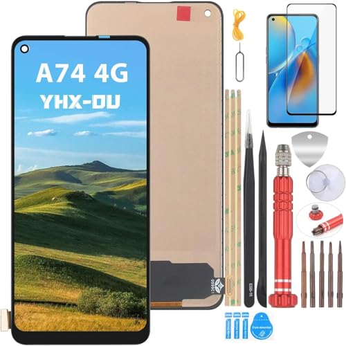 YHX-OU 6.43" Schwarz Display für Oppo A74 4G CHP2219 LCD Display Touchscreen Ersatz Bildschirm Glas Assembly mit Werkzeug + 1 Stück Schutzfolie YHX-OU 6.43" Schwarz Display für Oppo A74 4G CHP2219 LCD Display Touchscreen Ersatz Bildschirm Glas Assembly mit Werkzeug + 1 Stück Schutzfolie von YHX-OU