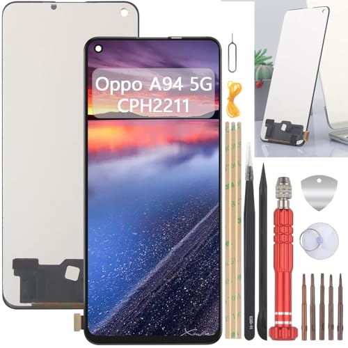 YHX-OU 6.43" Schwarz LCD Display Für Oppo A94 5G CPH2211 LCD Display Touchscreen Ersatz Bildschirm Glas Assembly mit Werkzeug YHX-OU 6.43" Schwarz LCD Display Für Oppo A94 5G CPH2211 LCD Display Touchscreen Ersatz Bildschirm Glas Assembly mit Werkzeug von YHX-OU