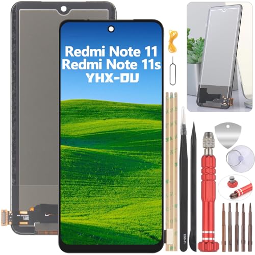 YHX-OU 6.43" Schwarz TFT Display für Xiaomi Redmi Note 11S 2201117SG Redmi Note 11 2201117TG LCD Display Touchscreen Ersatz Bildschirm Glas Assembly mit Werkzeug YHX-OU 6.43" Schwarz TFT Display für Xiaomi Redmi Note 11S 2201117SG Redmi Note 11 2201117TG LCD Display Touchscreen Ersatz Bildschirm Glas Assembly mit Werkzeug von YHX-OU