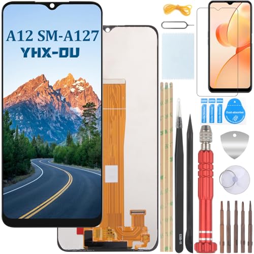 YHX-OU 6.5'' Display Schwarz Für Samsung Galaxy A12 Nacho SM-A127F/DSN LCD Display Touchscreen Bildschirm Digitizer Assembly Glas mit Werkzeug+ 1 Stück Schutzfolie von YHX-OU