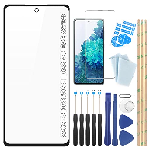 YHX-OU 6.5'' Frontglas Display Für Samsung Galaxy S20 FE SM-G780 S20 FE 5G SM-G781S20 FE 2022 SM-G781NK Front Glass Screen Ersatz Reparaturset + Werkzeug +3M + Schutzfolie von YHX-OU