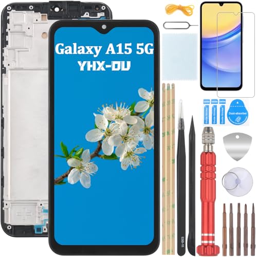 YHX-OU 6.5'' Incell Display mit Rahmen Für Samsung Galaxy A15 5G SM-A156B A156P A156U LCD Display Touchscreen Bildschirm Digitizer Assembly Glas mit Werkzeug+ 1 Stück Schutzfolie YHX-OU 6.5'' Incell Display mit Rahmen Für Samsung Galaxy A15 5G SM-A156B A156P A156U LCD Display Touchscreen Bildschirm Digitizer Assembly Glas mit Werkzeug+ 1 Stück Schutzfolie von YHX-OU