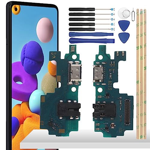 YHX-OU 6.5'' Ladebuchse Für Samsung Galaxy A21S SM-A217F Dock Connector Port Charger USB Type-C - LadePort Mikrofon Audio Jack Flex Kabel + Installationswerkzeug von YHX-OU