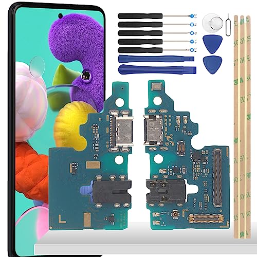 YHX-OU 6.5'' Ladebuchse Für Samsung Galaxy A51 A515F Dock Connector Port Charger LadePort Mikrofon Audio Jack Flex Kabel + Installationswerkzeug von YHX-OU