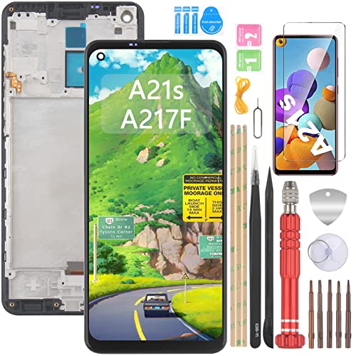 YHX-OU 6.5" Rahmen + Schwarz Display Für Samsung Galaxy A21s SM-A217F LCD Display Touchscreen Ersatz Bildschirm Glas Assembly + Werkzeug+ 1 Stück Schutzfolie YHX-OU 6.5" Rahmen + Schwarz Display Für Samsung Galaxy A21s SM-A217F LCD Display Touchscreen Ersatz Bildschirm Glas Assembly + Werkzeug+ 1 Stück Schutzfolie von YHX-OU