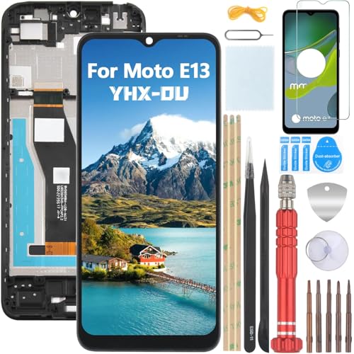 YHX-OU 6.5" Schwarz+Rahmen Display Für Motorola Moto E13 LCD Display Touchscreen Ersatz Bildschirm LCD Glas Assembly Digitizer + 1 Stück Schutzfolie + Werkzeuge YHX-OU 6.5" Schwarz+Rahmen Display Für Motorola Moto E13 LCD Display Touchscreen Ersatz Bildschirm LCD Glas Assembly Digitizer + 1 Stück Schutzfolie + Werkzeuge von YHX-OU