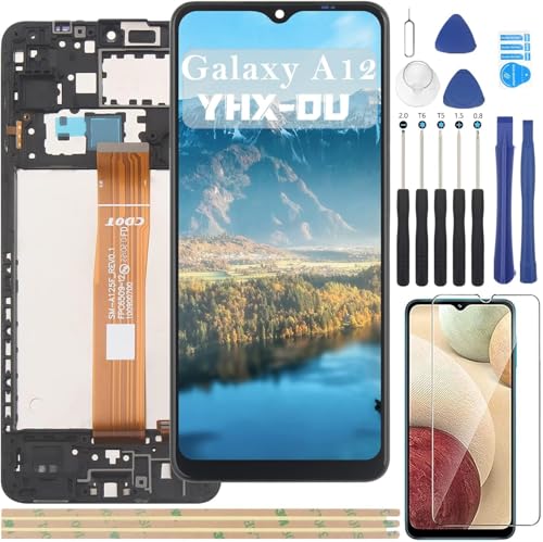 YHX-OU 6.5" Schwarz+Rahmen Display Für Samsung Galaxy A12 SM-A125F/DSN A125F/DS A125F A125M A125U A125N LCD Display Touchscreen Ersatz Bildschirm mit Werkzeug+ 1 Stück A12 Schutzfolie YHX-OU 6.5" Schwarz+Rahmen Display Für Samsung Galaxy A12 SM-A125F/DSN A125F/DS A125F A125M A125U A125N LCD Display Touchscreen Ersatz Bildschirm mit Werkzeug+ 1 Stück A12 Schutzfolie von YHX-OU