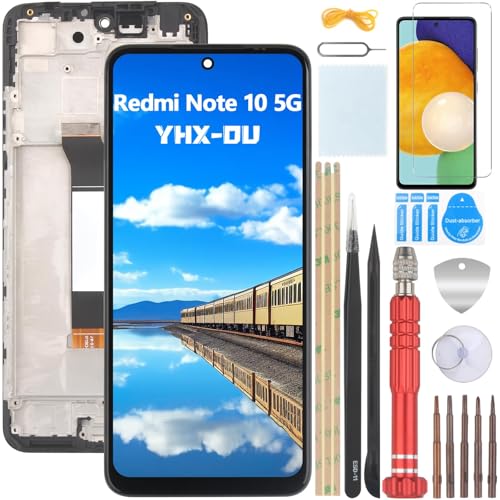 YHX-OU 6.5" Schwarz+Rahmen Display Für Xiaomi Redmi Note 10 5G M2103K19G M2103K19C LCD Display Touchscreen Ersatz Bildschirm Glas Assembly mit Werkzeug + 1 Stück Schutzfolie YHX-OU 6.5" Schwarz+Rahmen Display Für Xiaomi Redmi Note 10 5G M2103K19G M2103K19C LCD Display Touchscreen Ersatz Bildschirm Glas Assembly mit Werkzeug + 1 Stück Schutzfolie von YHX-OU