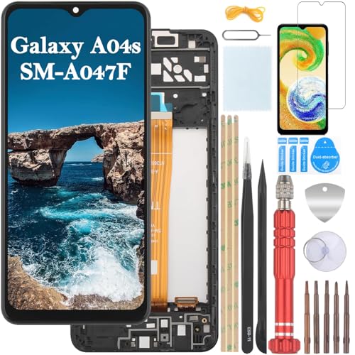 YHX-OU 6.5'' Display mit Rahmen Für Samsung Galaxy A04s SM-A047F SM-A047M SM-A047F/DS SM-A047F/DSN LCD Display Touchscreen Ersatz Bildschirm Glas Assembly mit Werkzeug + 1 Stück A04s Schutzfolie YHX-OU 6.5'' Display mit Rahmen Für Samsung Galaxy A04s SM-A047F SM-A047M SM-A047F/DS SM-A047F/DSN LCD Display Touchscreen Ersatz Bildschirm Glas Assembly mit Werkzeug + 1 Stück A04s Schutzfolie von YHX-OU