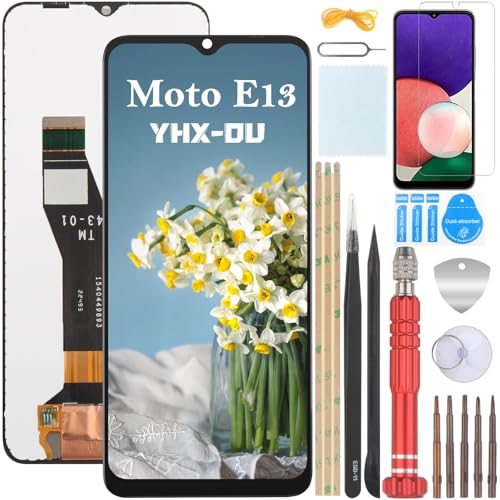 YHX-OU 6.5" Schwarz Display Für Motorola Moto E13 LCD Display Touchscreen Ersatz Bildschirm LCD Glas Assembly Digitizer + 1 Stück Schutzfolie + Werkzeuge von YHX-OU