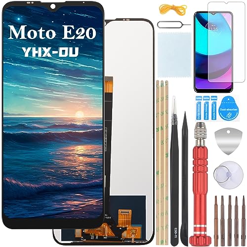 YHX-OU 6.5'' Schwarz Display Für Motorola Moto E20 XT2155 XT2155-1 ​LCD Display Touchscreen Ersatz Bildschirm mit Werkzeug+1 Stück Schutzfolie von YHX-OU