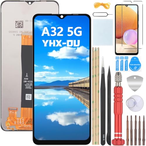 YHX-OU 6.5" Schwarz Display Für Samsung Galaxy A32 5G SM-A326B SM-A326BR/DS LCD Display Touchscreen Ersatz Bildschirm mit Komplett Werkzeug +1 Stück Schutzfolie von YHX-OU