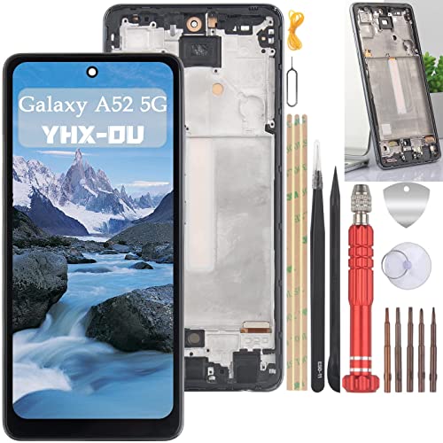 YHX-OU 6.5'' Schwarz mit Rahmen Incell Display Für Samsung Galaxy A52 5G SM-A526B A526U A5260 LCD Display Touchscreen Bildschirm Ersatz mit Werkzeug von YHX-OU