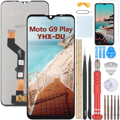 YHX-OU 6.50" LCD Display für Motorola Moto G9 Play 2020 Moto E7 Plus LCD Touchscreen Ersatz Bildschirm mit Werkzeug+ 1 Stück Schutzfolie (Schwarz) von YHX-OU