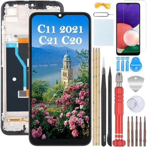YHX-OU 6.50'' Schwarz+Rahmen LCD Display für Realme C11 2021 RMX3231 C21 C20 LCD Display Touchscreen Bildschirm Glas Assembly Ersatz mit Werkzeug + 1 Stück Schutzfolie YHX-OU 6.50'' Schwarz+Rahmen LCD Display für Realme C11 2021 RMX3231 C21 C20 LCD Display Touchscreen Bildschirm Glas Assembly Ersatz mit Werkzeug + 1 Stück Schutzfolie von YHX-OU