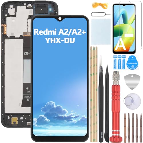 YHX-OU 6.52'' Schwarz Display Für Xiaomi Redmi A2 Redmi A2+ LCD Display Touchscreen Ersatz Bildschirm Glas Assembly mit Werkzeug + 1 Stück Schutzfolie von YHX-OU