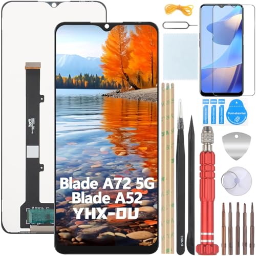 YHX-OU 6.52'' Schwarz Display Für ZTE Blade A72 5G 7540N ZTE Blade A52 LCD Display Touchscreen Ersatz Bildschirm Glas Assembly mit Werkzeug + 1 Stück Schutzfolie von YHX-OU