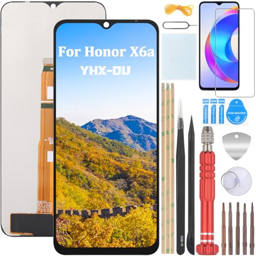 YHX-OU 6.56" Schwarz Display Für Honor X6a WDY-LX1, WDY-LX2 LCD Display Touchscreen Ersatz Bildschirm LCD Glas Assembly Digitizer + 1 Stück Schutzfolie + Werkzeuge von YHX-OU