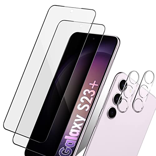 YHX-OU 6.6'' 2 Stück Schutzfolie für Samsung Galaxy S23+(plus) Sichtschutzfolie Schutz Glas Privacy Panzerglas Zubehör + 2 Stück Samsung Galaxy S23+ Kameraschutz Camera Glass Screen Protector von YHX-OU