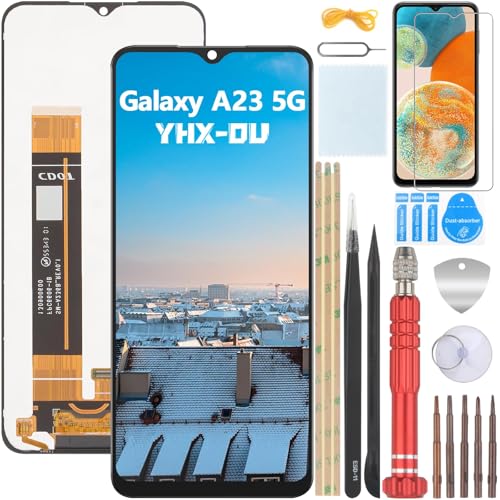 YHX-OU 6.6" Schwarz Display für Samsung Galaxy A23 5G SM-A236U SM-A236B SM-A236E LCD Display Touchscreen Ersatz Bildschirm Glas Assembly mit Werkzeug+1 Stück Schutzfolie von YHX-OU