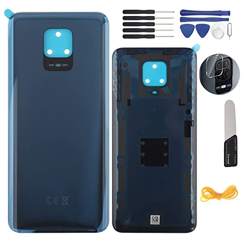 YHX-OU 6.67'' Grau Akkudeckel für Xiaomi Redmi Note 9S Redmi Note 9 PRO Rückseite Glas Backcover Back Glas Ersatz Reparatur Set mit Kameraobjektiv + Werkzeug von YHX-OU