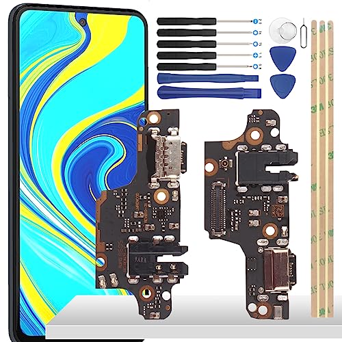 YHX-OU 6.67'' Ladebuchse Für Xiaomi Redmi Note 9S Redmi Note 9 Pro Dock Connector Port Charger LadePort Mikrofon Audio Jack Flex Kabel + Installationswerkzeug von YHX-OU