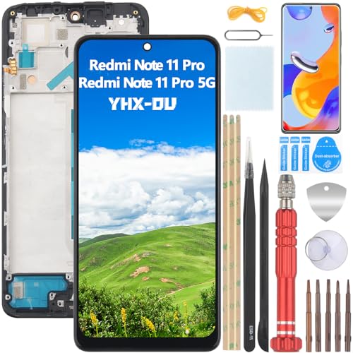 YHX-OU 6.67" Schwarz+Rahmen AMOLED Display für Xiaomi Redmi Note 11 Pro Redmi Note 11 Pro 5G LCD Display Touchscreen Ersatz Bildschirm Glas Assembly mit Werkzeug+ 1 Stück Schutzfolie YHX-OU 6.67" Schwarz+Rahmen AMOLED Display für Xiaomi Redmi Note 11 Pro Redmi Note 11 Pro 5G LCD Display Touchscreen Ersatz Bildschirm Glas Assembly mit Werkzeug+ 1 Stück Schutzfolie von YHX-OU