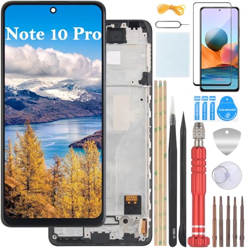 YHX-OU 6.67" Schwarz+Rahmen TFT Display Für Xiaomi Redmi Note 10 Pro M2101K6G M2101K6R LCD Display Touchscreen Ersatz Bildschirm Glas Assembly mit Werkzeug + 1 Stück Schutzfolie YHX-OU 6.67" Schwarz+Rahmen TFT Display Für Xiaomi Redmi Note 10 Pro M2101K6G M2101K6R LCD Display Touchscreen Ersatz Bildschirm Glas Assembly mit Werkzeug + 1 Stück Schutzfolie von YHX-OU
