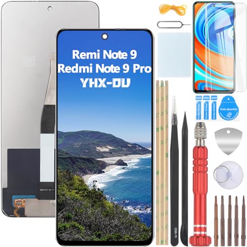 YHX-OU 6.67" Schwarz Display für Xiaomi Redmi Note 9 Pro Redmi Note 9s LCD Display Touchscreen Ersatz Bildschirm mit Werkzeug+ 1 Stück Schutzfolie von YHX-OU