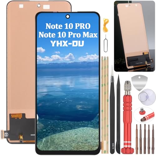 YHX-OU 6.67" Schwarz Incell-Display für Xiaomi Redmi Note 10 PRO 4G Redmi Note 10 Pro Max LCD Display Touchscreen Ersatz Bildschirm mit Werkzeug von YHX-OU