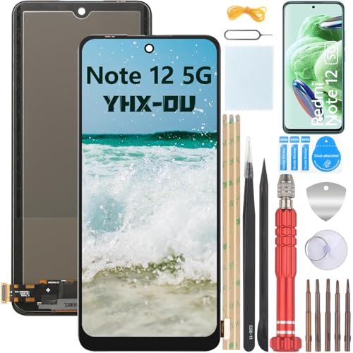 YHX-OU 6.67'' Schwarz TFT Display Für Xiaomi Redmi Note 12 5G 22111317I 22111317G LCD Display Touchscreen Ersatz Bildschirm Glas Assembly mit Werkzeug + 1 Stück Schutzfolie von YHX-OU