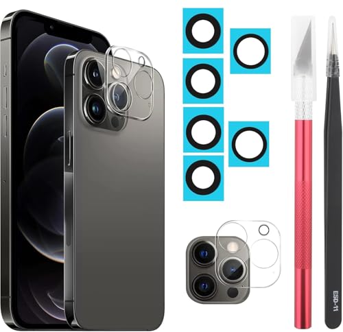 YHX-OU 6.7'' 2 Stück Kamera Linse Glas Ersatz für iPhone 12 Pro Max Kameraglas hinten + 2 Stück für iPhone 12 Pro Max Kamera Schutzfolie Linse Kameraschutz + Pinzette YHX-OU 6.7'' 2 Stück Kamera Linse Glas Ersatz für iPhone 12 Pro Max Kameraglas hinten + 2 Stück für iPhone 12 Pro Max Kamera Schutzfolie Linse Kameraschutz + Pinzette von YHX-OU