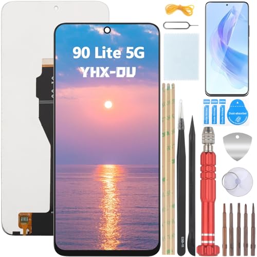 YHX-OU 6.7'' Schwarz Display Für Honor 90 lite 5G CRT-NX1 LCD Display Touchscreen Ersatz Bildschirm Glas Assembly mit Werkzeug + 1 Stück Schutzfolie von YHX-OU