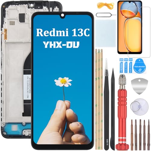 YHX-OU 6.74'' Schwarz+Rahmen Display Für Xiaomi Redmi 13C 23100RN82L, 23106RN0DA, 23108RN04Y, 2311DRN14I LCD Display Touchscreen Bildschirm Digitizer Assembly Glas mit Werkzeug+ 1 Stück Schutzfolie YHX-OU 6.74'' Schwarz+Rahmen Display Für Xiaomi Redmi 13C 23100RN82L, 23106RN0DA, 23108RN04Y, 2311DRN14I LCD Display Touchscreen Bildschirm Digitizer Assembly Glas mit Werkzeug+ 1 Stück Schutzfolie von YHX-OU