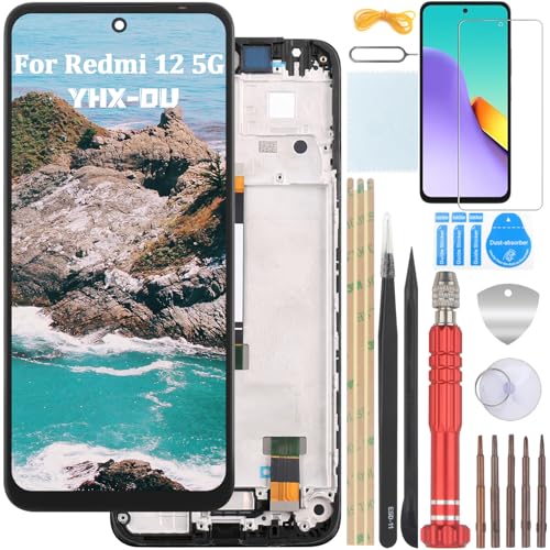 YHX-OU 6.79'' Schwarz Display mit Rahmen Für Xiaomi Redmi 12 5G LCD Display Touchscreen Bildschirm Digitizer Assembly Glas mit Werkzeug+ 1 Stück Schutzfolie YHX-OU 6.79'' Schwarz Display mit Rahmen Für Xiaomi Redmi 12 5G LCD Display Touchscreen Bildschirm Digitizer Assembly Glas mit Werkzeug+ 1 Stück Schutzfolie von YHX-OU