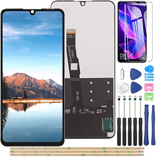 YHX-OU LCD-Display für Huawei P30 Lite Nova 4E, 6,15 Zoll (16,1 cm), Touchscreen-Digitizer-Set mit Installationswerkzeug + 1 Stück Hartglas (schwarz) von YHX-OU